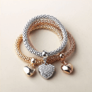 Kit 3 Pulseiras Majeste Ouro Rose  & Prata